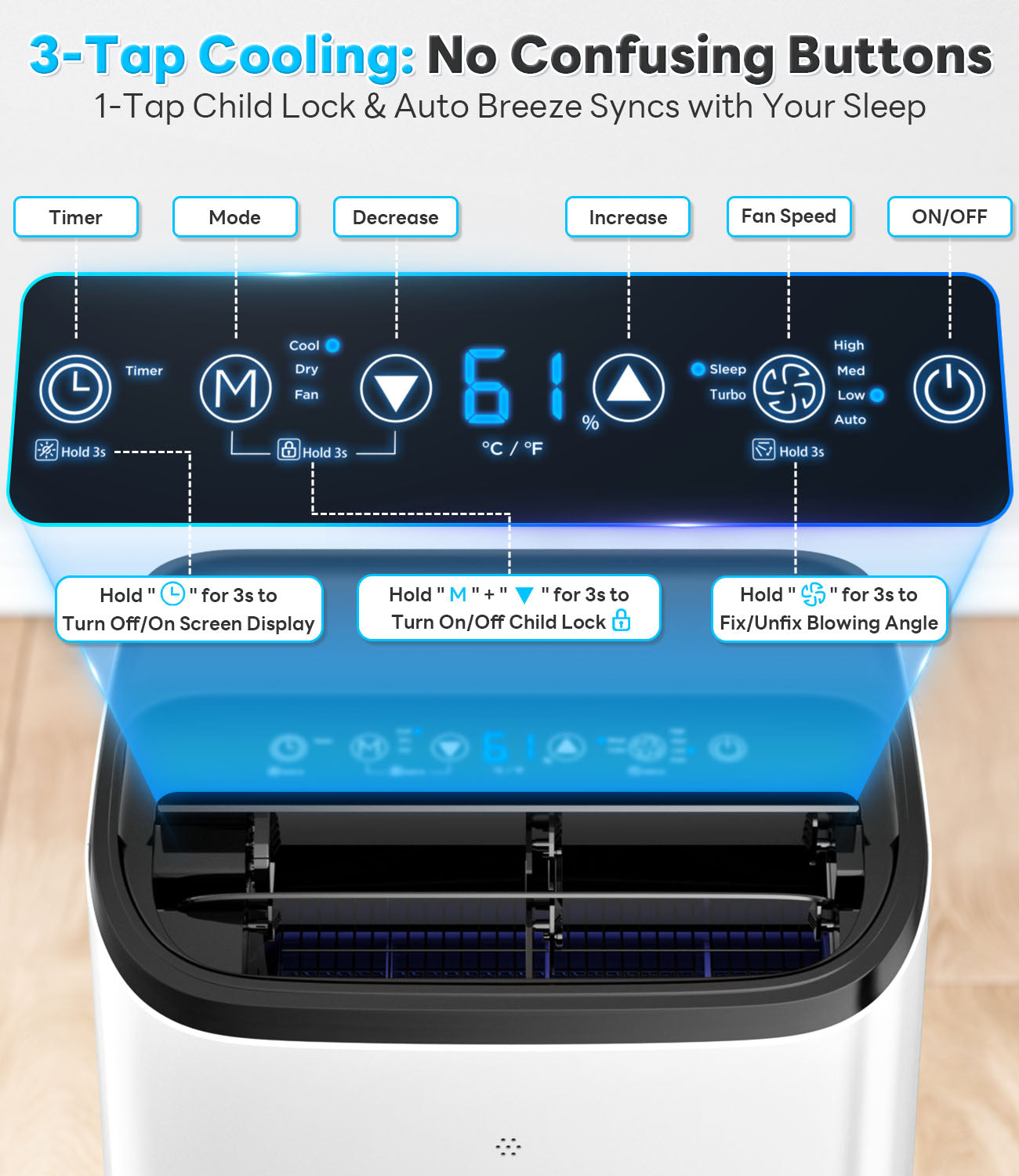 14,000 BTU Portable Air Conditioner Cools Up to 700 Sq.Ft, Works with KoolLink App, Auto-Evaporation, Low Noise, Remote Control